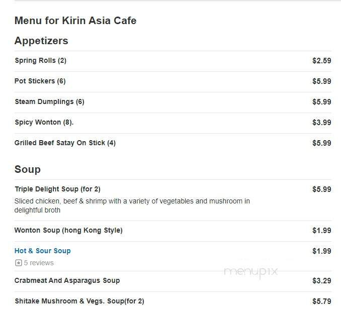 Kirin Asia Cafe - Chantilly, VA