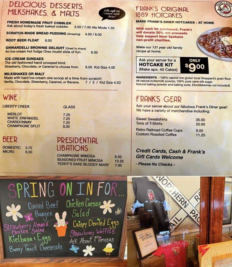 Frank's Diner - Spokane, WA menu_pic