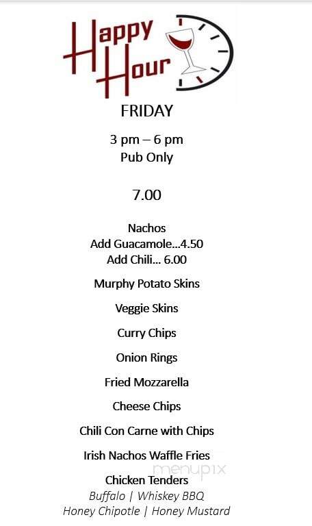 Playwright Irish Pub Restaurant - Hamden, CT menu_pic