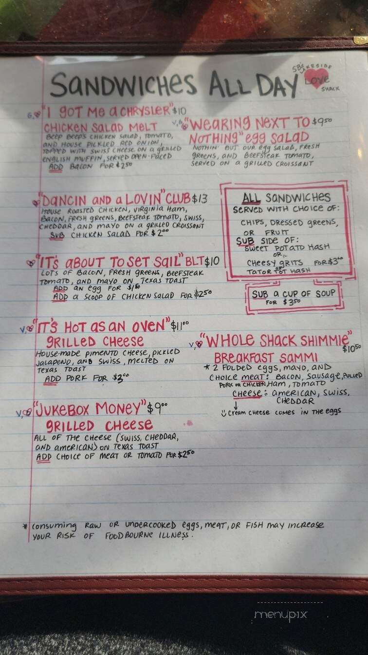 SBs Lakeside Love Shack - Henrico, VA menu_pic