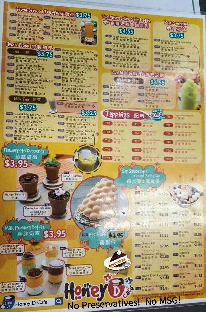 Honey D Cafe - Davis, CA menu_pic