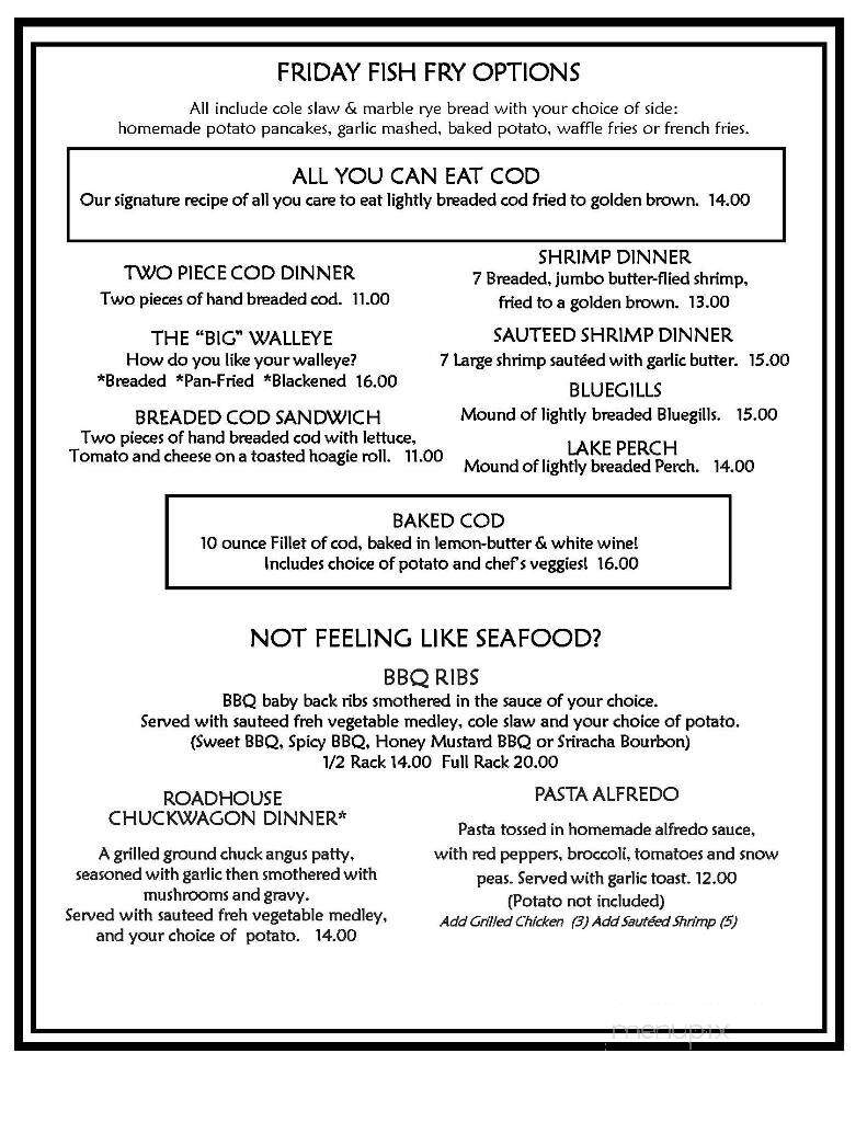 TinCan Roadhouse - Union Grove, WI menu_pic