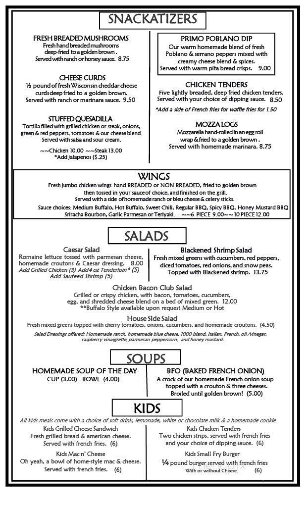 TinCan Roadhouse - Union Grove, WI menu_pic