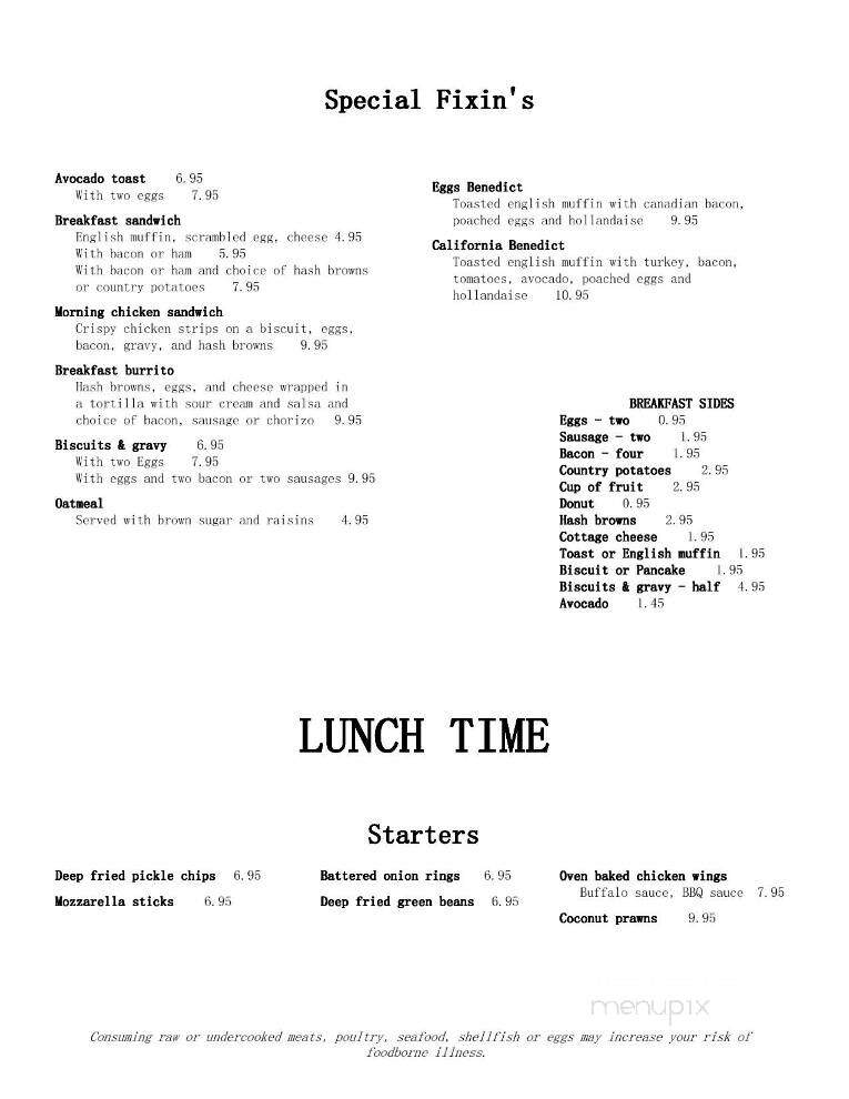 Rooster's Run Cafe - Hurricane, UT menu_pic