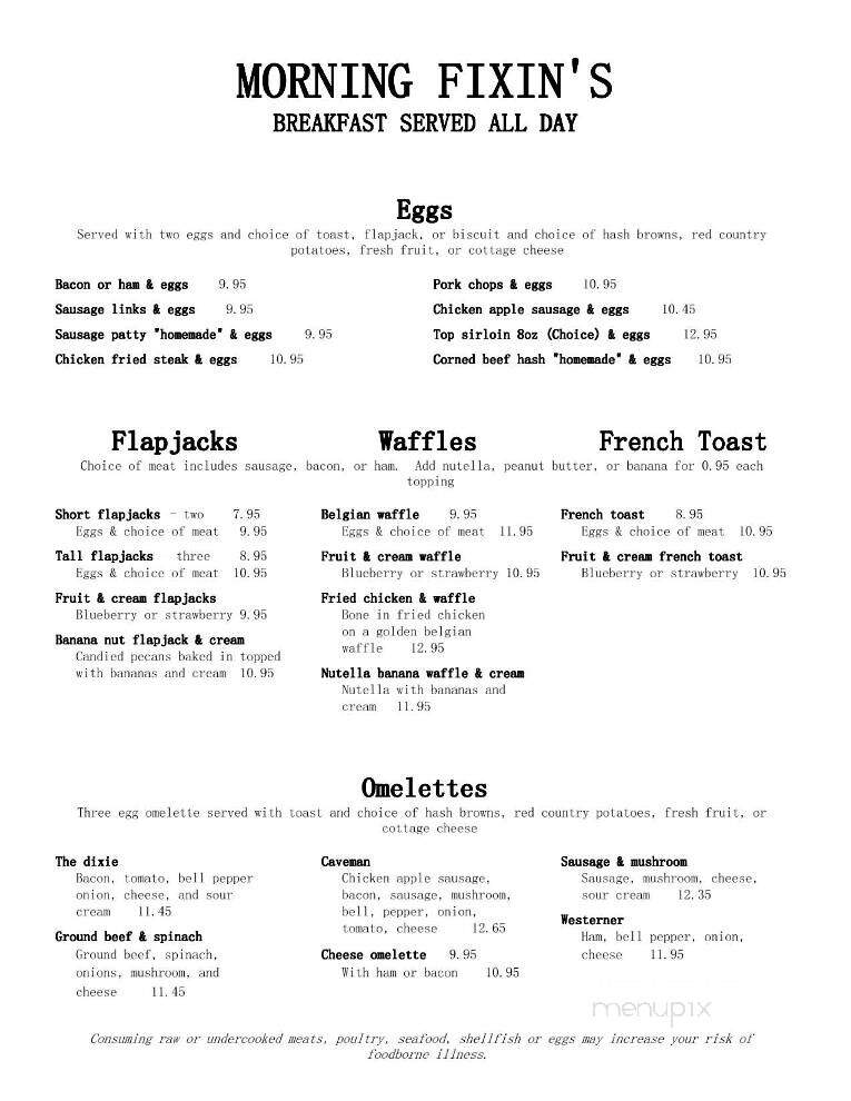 Rooster's Run Cafe - Hurricane, UT menu_pic