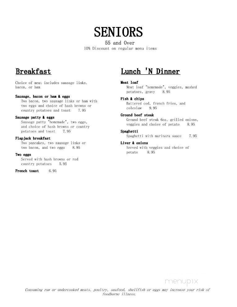 Rooster's Run Cafe - Hurricane, UT menu_pic