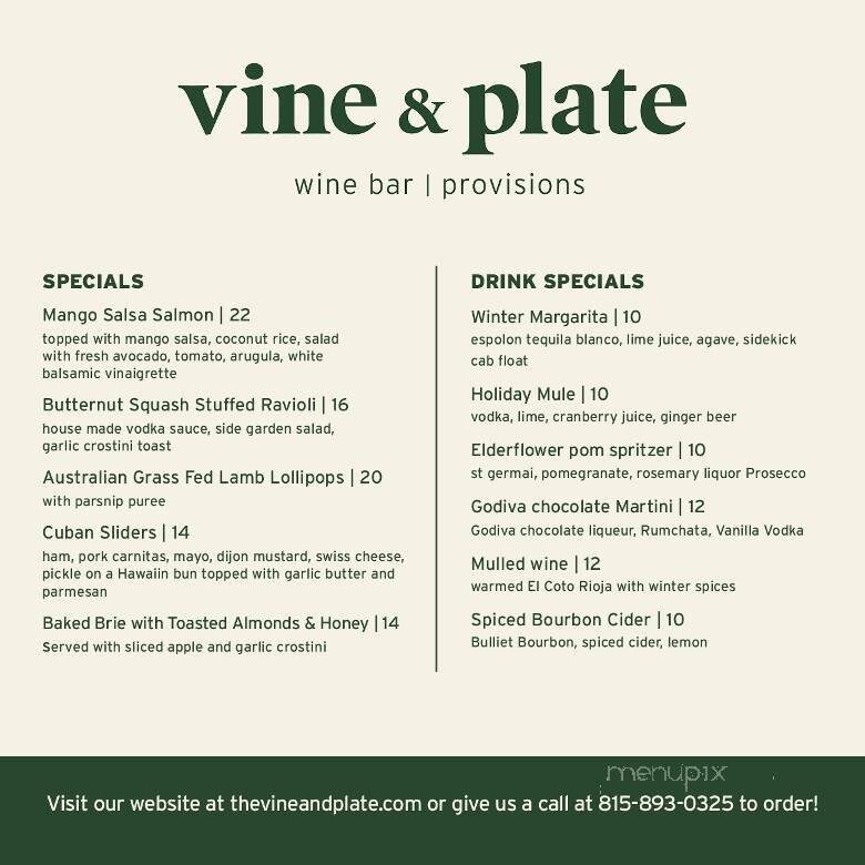 Vine & Plate - Crystal Lake, IL menu_pic
