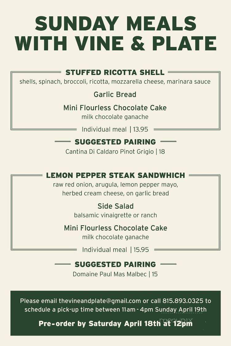 Vine & Plate - Crystal Lake, IL menu_pic