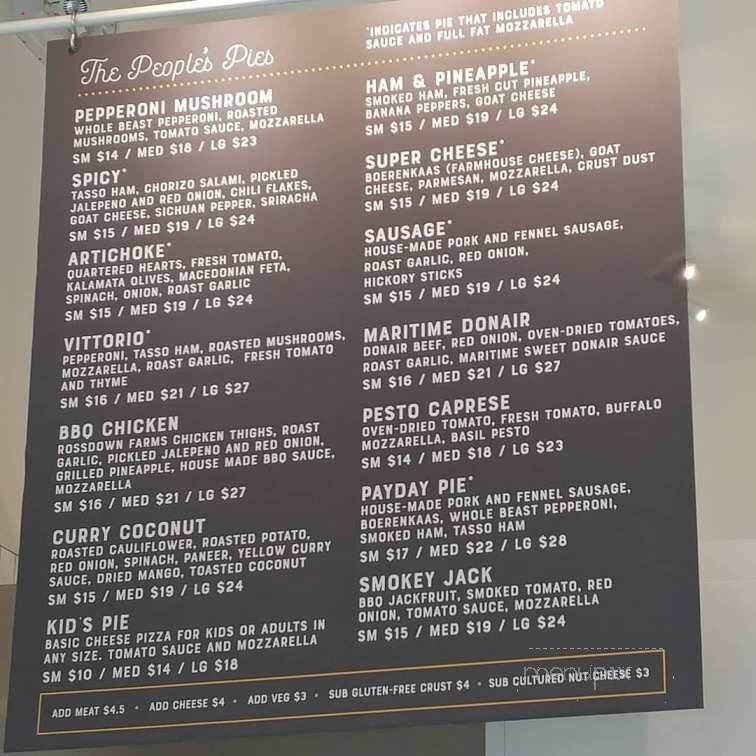 Fernwood Pizza Company - Victoria, BC menu_pic