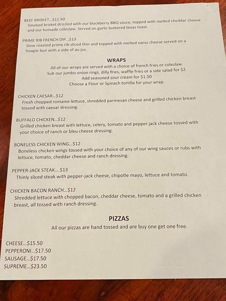 Muddy Cow - Hutchinson, MN menu_pic