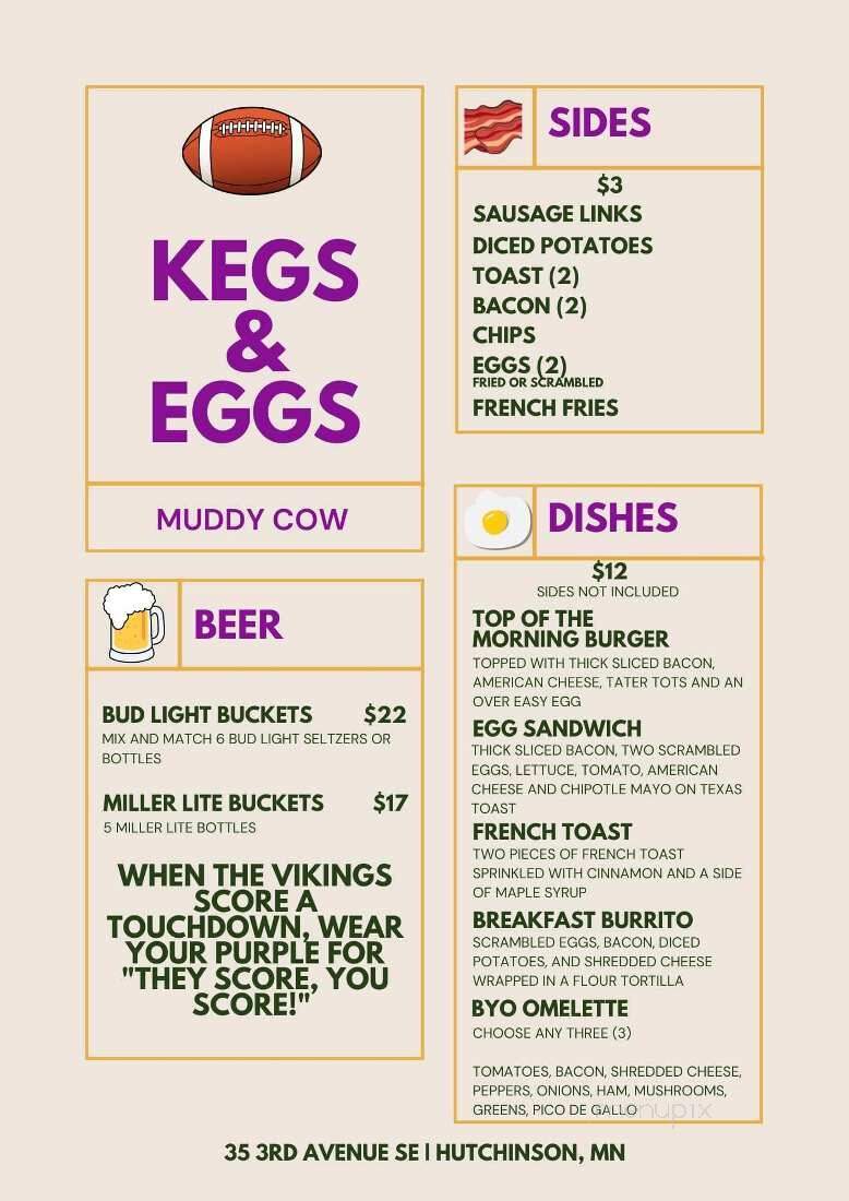 Muddy Cow - Hutchinson, MN menu_pic