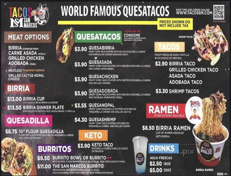 Tacos San Marcos - Tulare, CA menu_pic