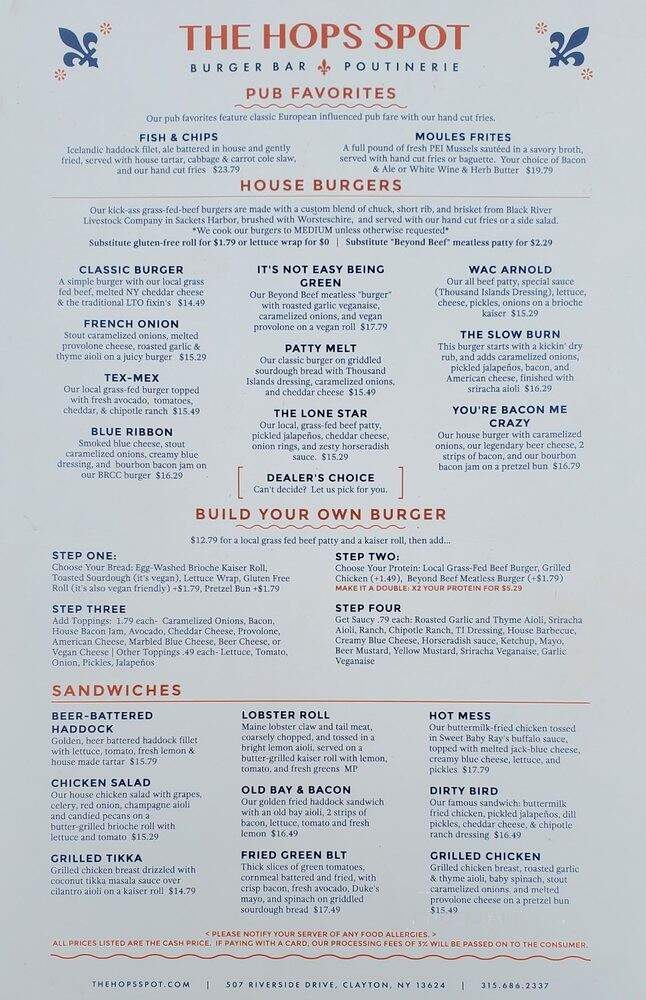 The Hops Spot - Clayton, NY menu_pic