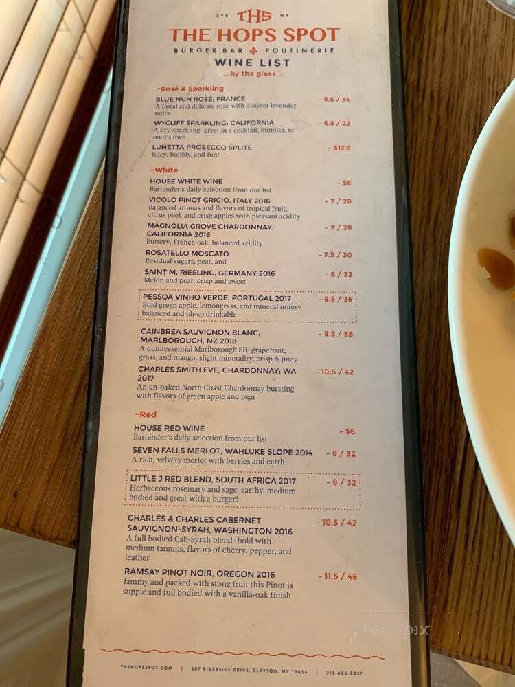The Hops Spot - Clayton, NY menu_pic