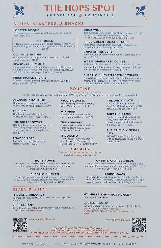 The Hops Spot - Clayton, NY menu_pic