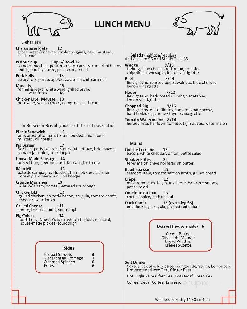 The Peppered Pig - Webster, NY menu_pic