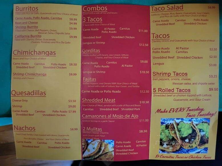 Tacos Coronado - Salem, VA menu_pic