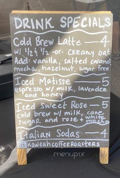 Kaweah Coffee Roasters - Three Rivers, CA menu_pic