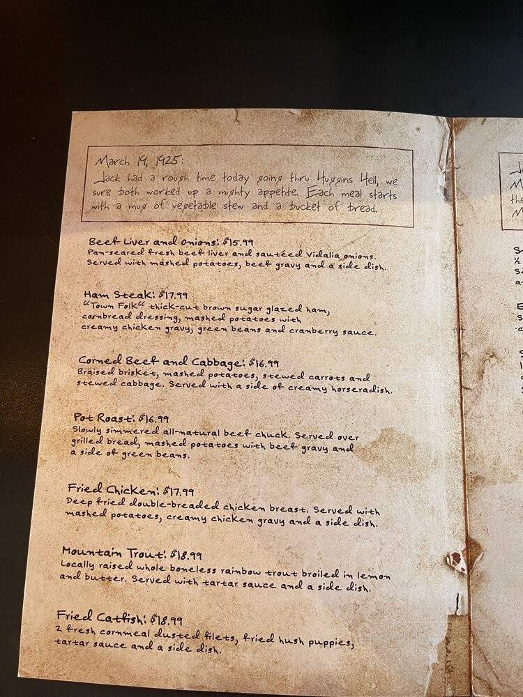Cumberland Jacks LeConte Kitchen - Gatlinburg, TN menu_pic