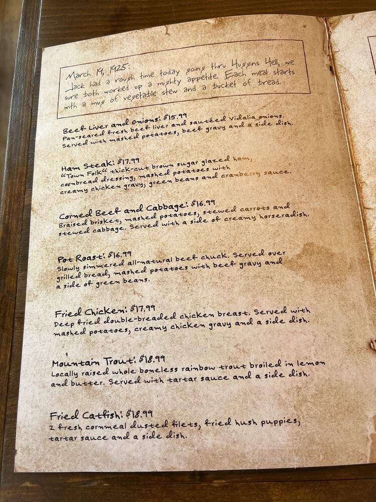 Cumberland Jacks LeConte Kitchen - Gatlinburg, TN menu_pic