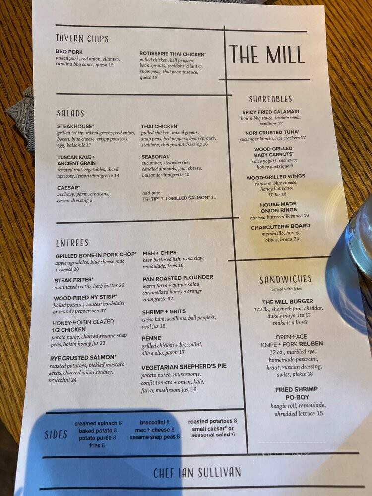 The Mill - Raleigh, NC menu_pic