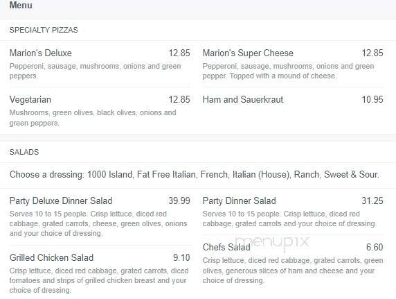 Marion's Piazza - Centerville, OH menu_pic
