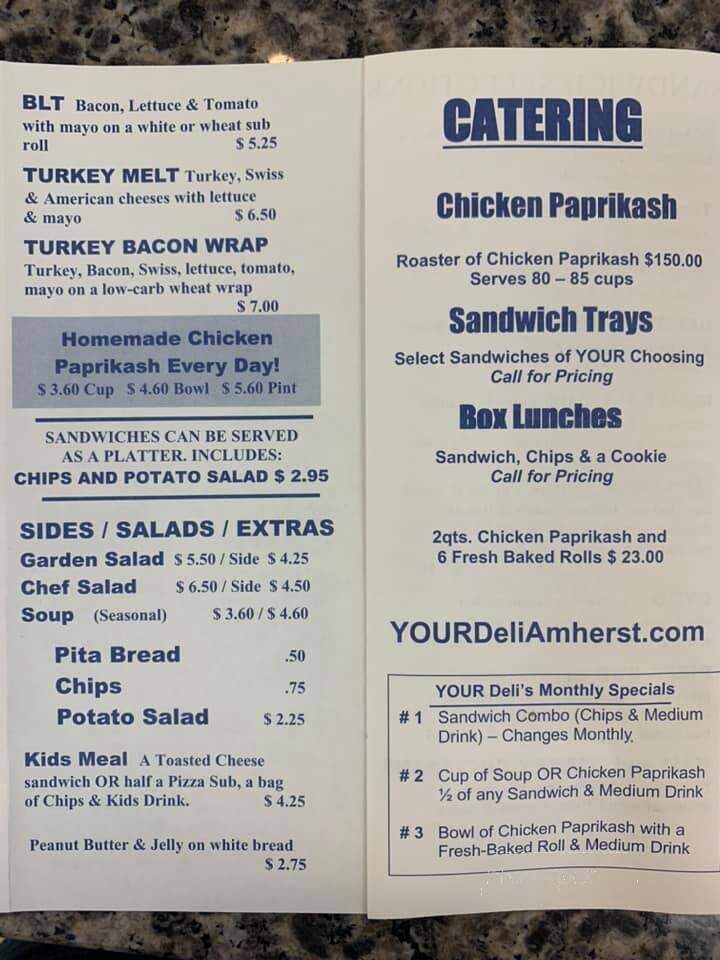 Your Deli - Amherst, OH menu_pic