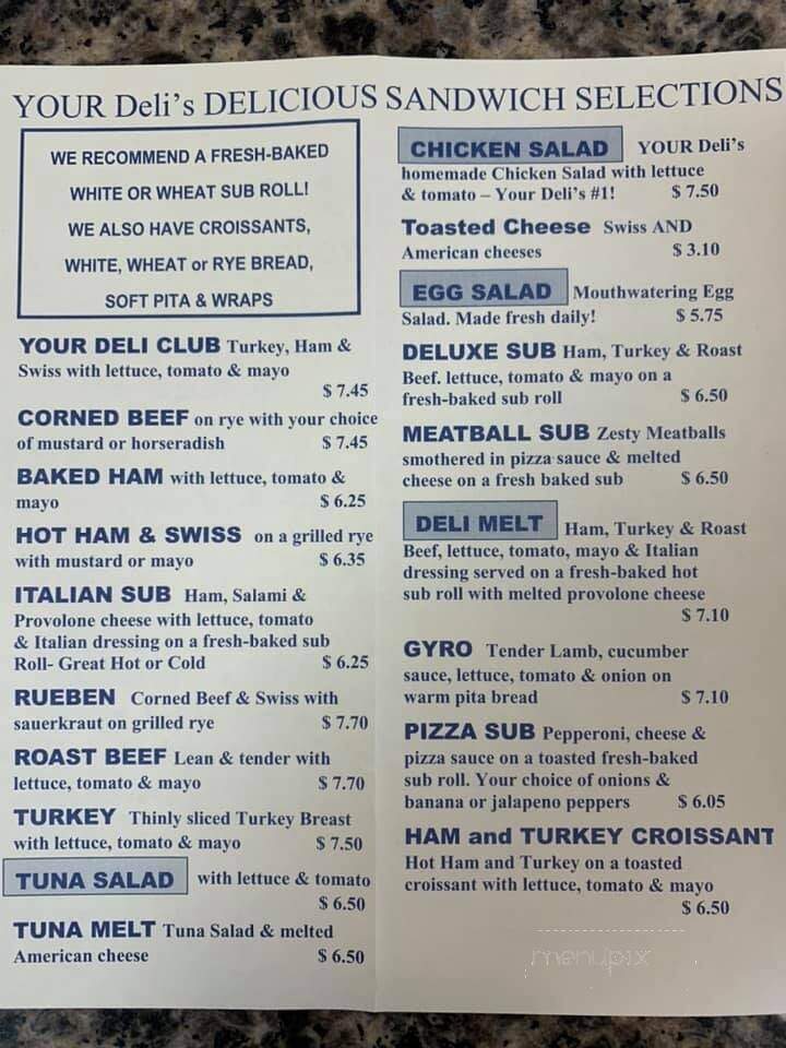 Your Deli - Amherst, OH menu_pic
