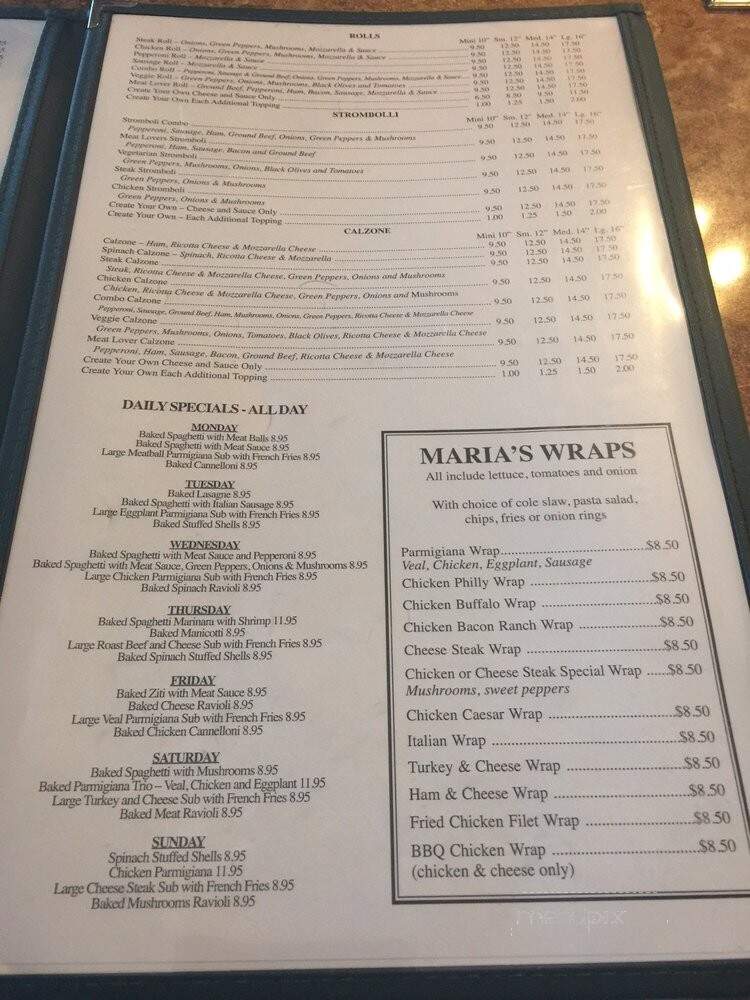 Maria's Pizza and Italian Eatery - Quinton, VA menu_pic