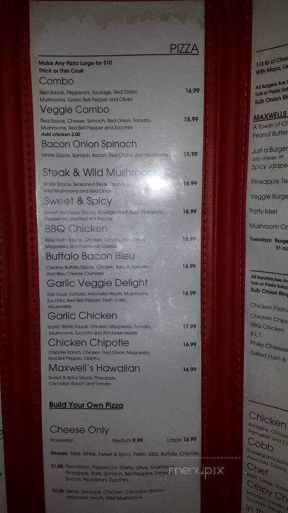 Maxwell's Downtown Eatery - Redding, CA menu_pic