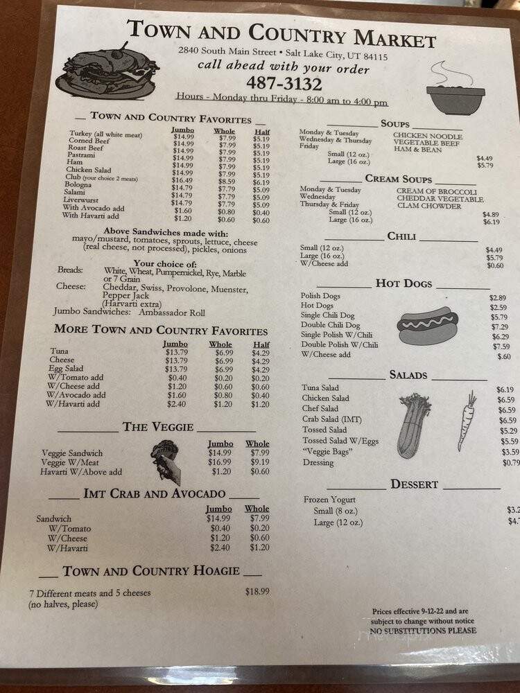 Town & Country Market - South Salt Lake, UT menu_pic