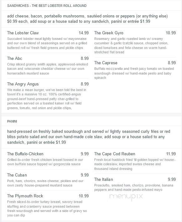 Duck Inn Pub - Hyannis, MA menu_pic
