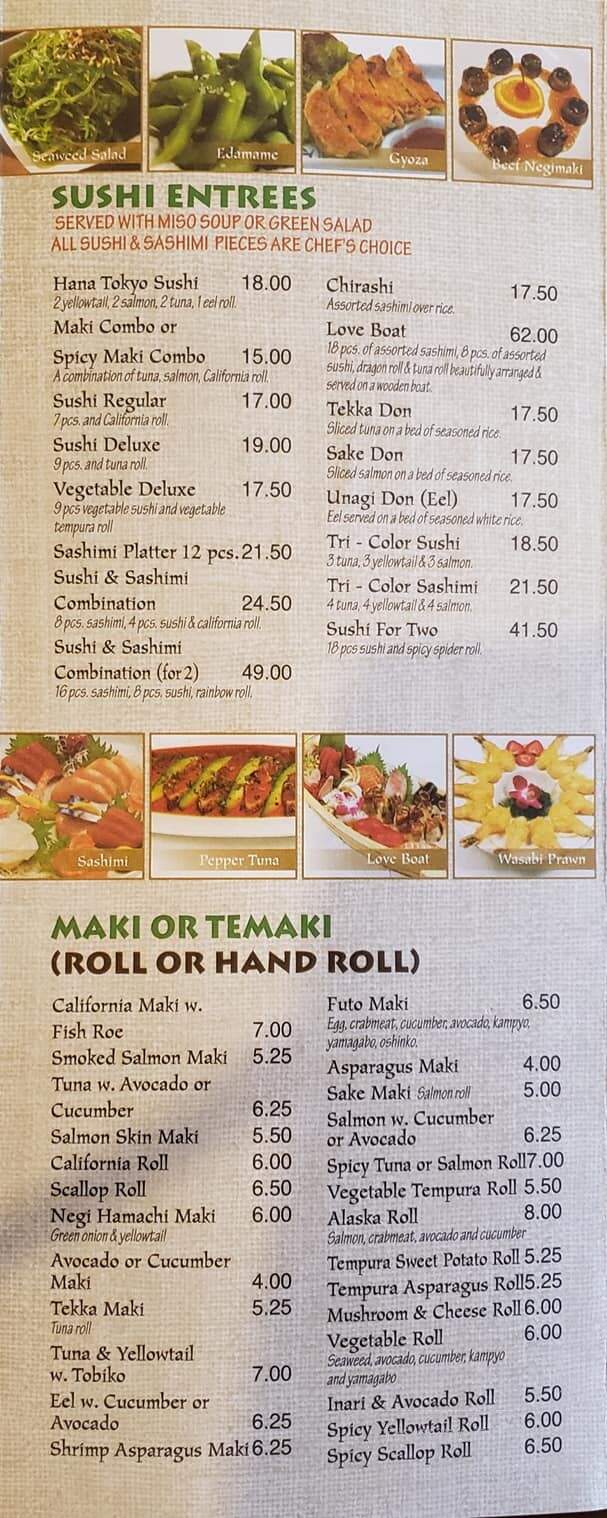 Hana Tokyo - Sierra Vista, AZ menu_pic