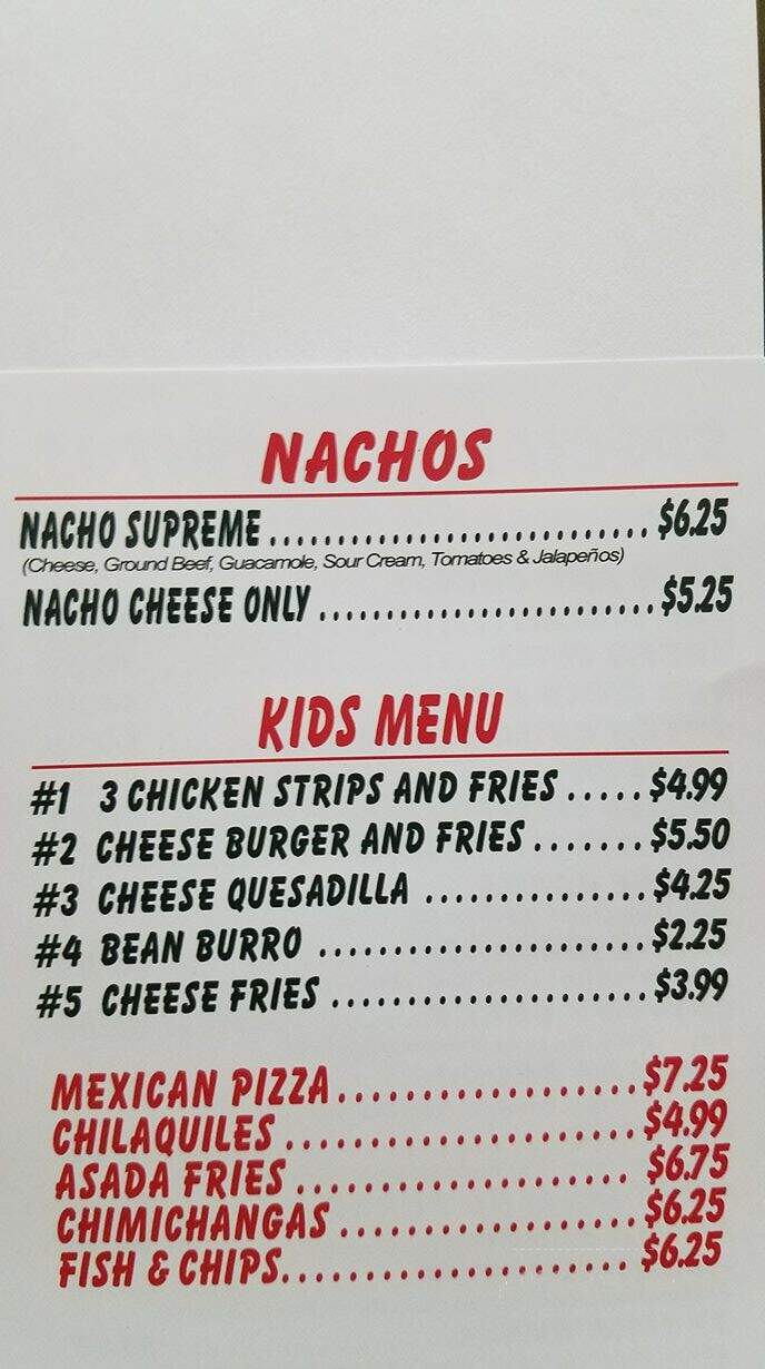 El Cupidos Mexican Food - Snowflake, AZ menu_pic