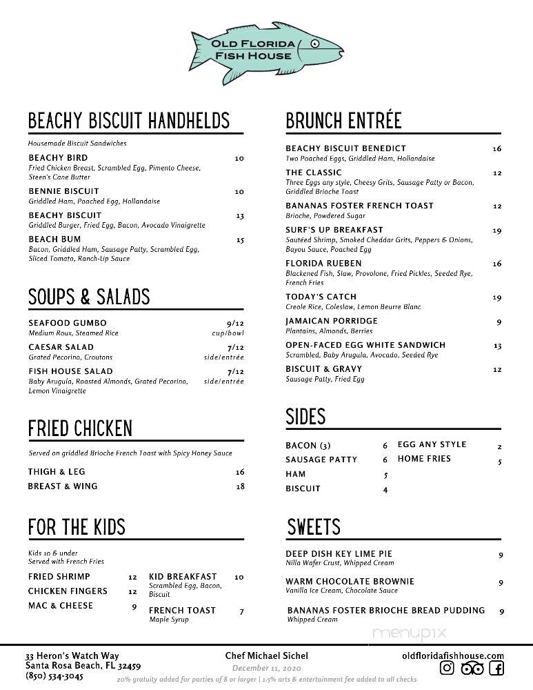 Old Florida Fish House & Bar - Santa Rosa Beach, FL menu_pic