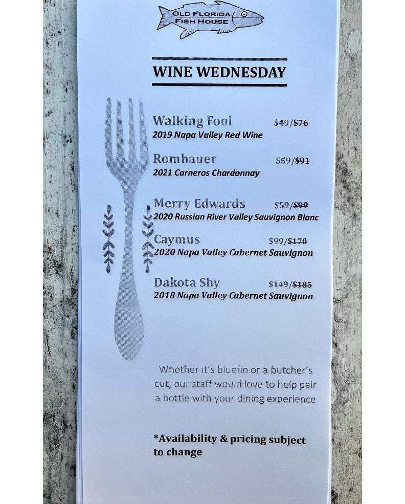 Old Florida Fish House & Bar - Santa Rosa Beach, FL menu_pic