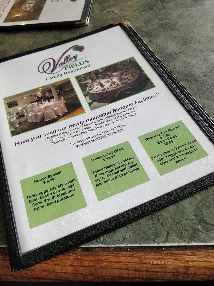Valley Fields Restaurant - North York, ON menu_pic