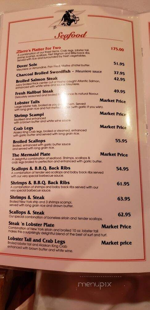 Zorro's Steak & Seafood House - Mississauga, ON menu_pic