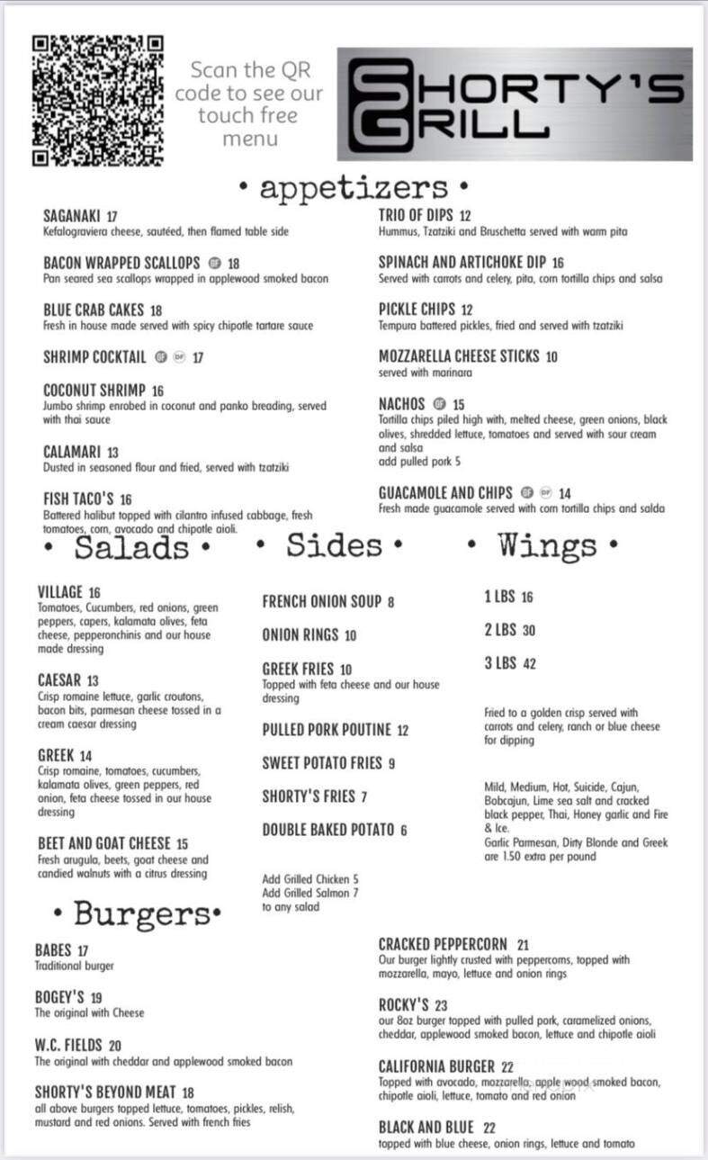 Shorty's Bar & Grill Inc - Owen Sound, ON menu_pic