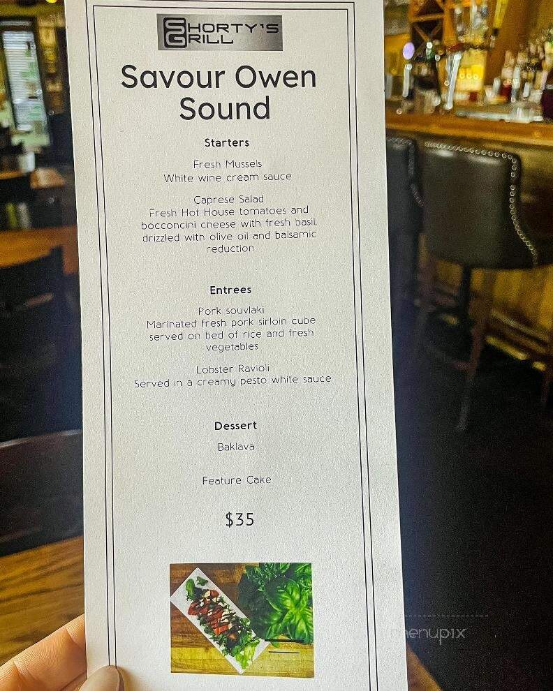 Shorty's Bar & Grill Inc - Owen Sound, ON menu_pic