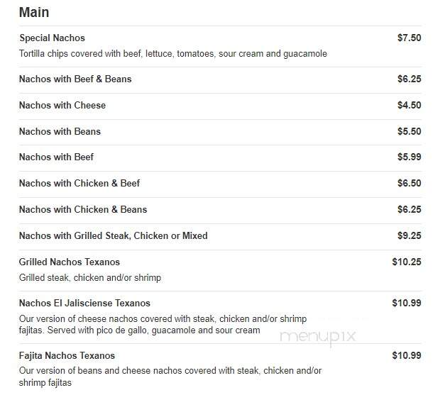 El Jalisciense Mexican Restaurant - Warner Robins, GA menu_pic