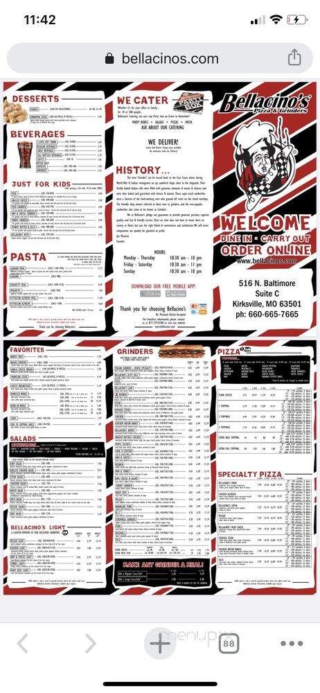 Bellacino's Pizza and Grinders - Kirksville, MO menu_pic