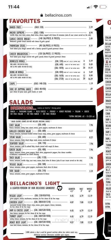 Bellacino's Pizza and Grinders - Kirksville, MO menu_pic