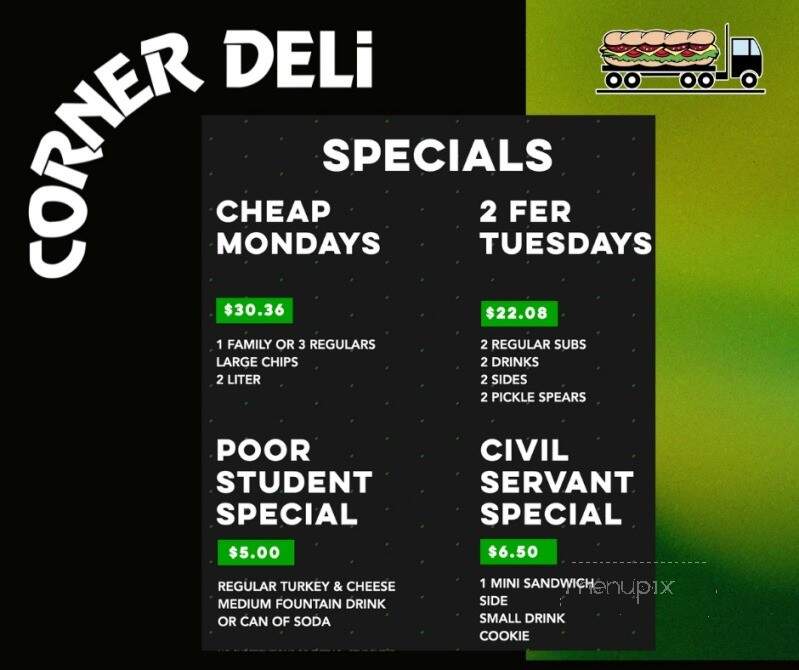 Corner Deli - Las Cruces, NM menu_pic
