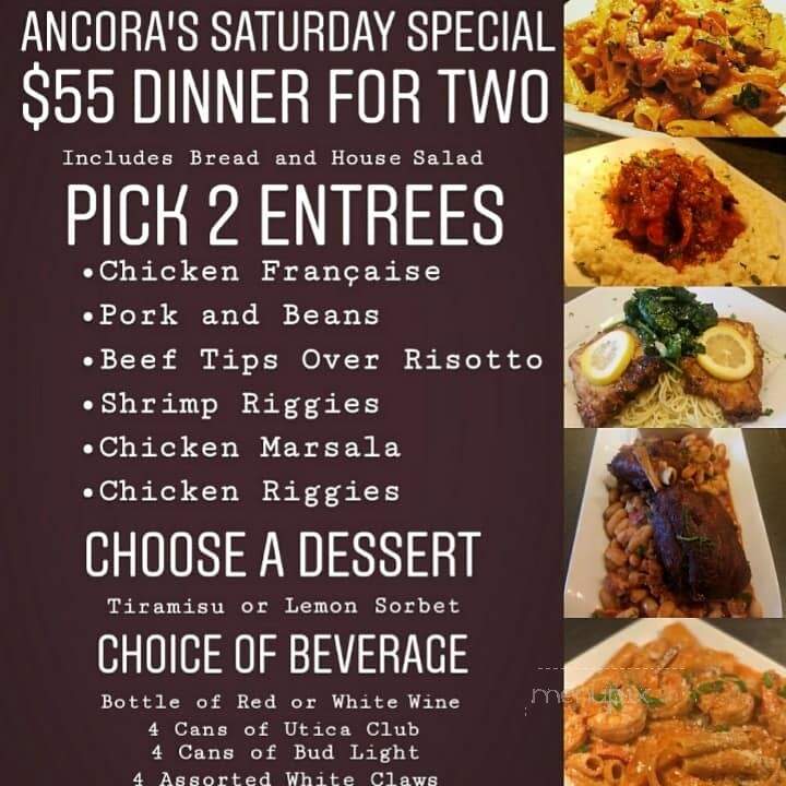 Ancora - Utica, NY menu_pic