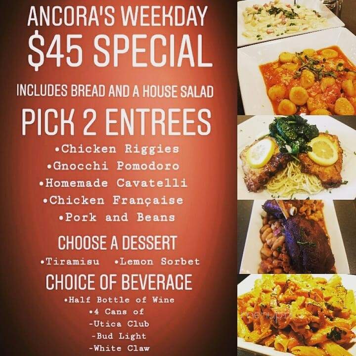 Ancora - Utica, NY menu_pic