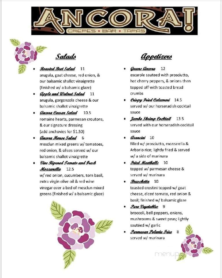 Ancora - Utica, NY menu_pic