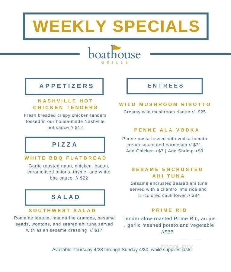 Boat House Restaurant - New Baltimore, NY menu_pic