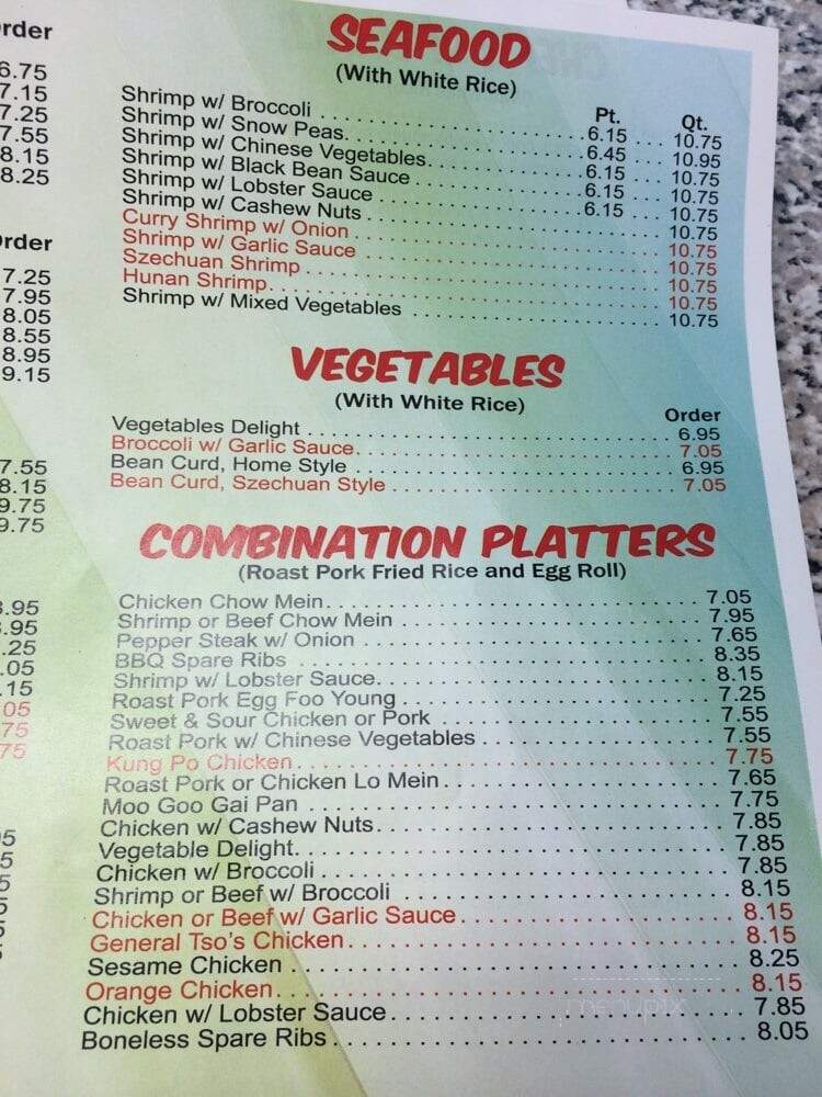 Super Rainbow Wok - Victor, NY menu_pic