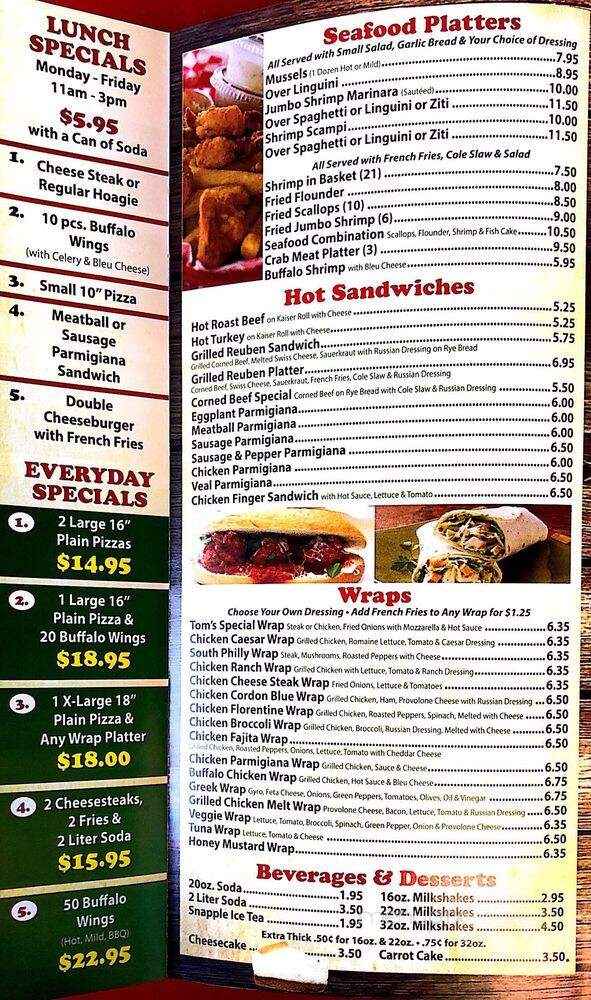Toms Corner Grill - Philadelphia, PA menu_pic
